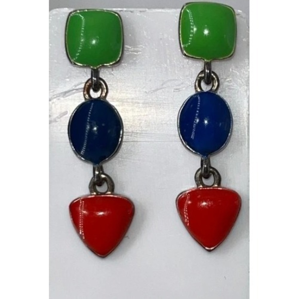 Premier Designs mixed color dangle earrings chic retro funky shapes